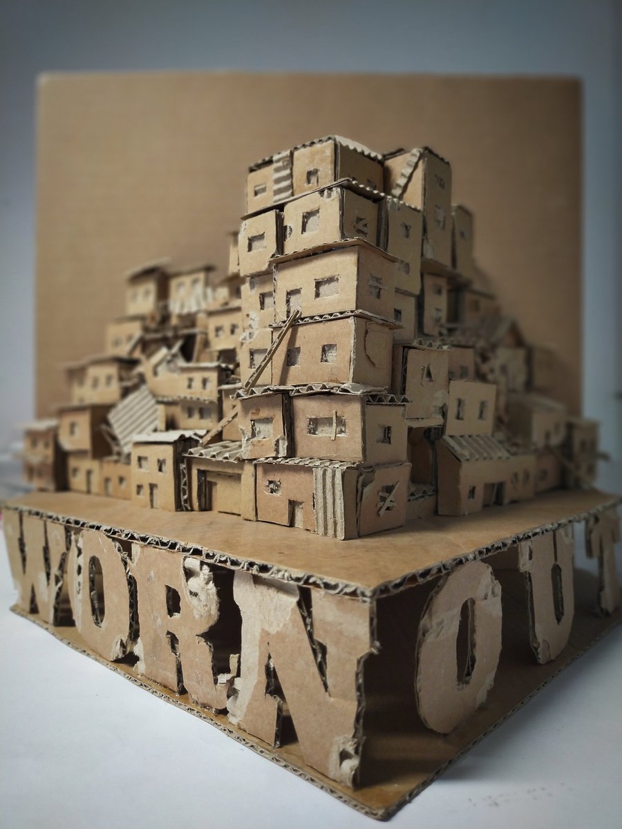 DBPrendergast's tweet photo. 'Worn Out'... Absolutely love this response to a typography and relief art project by one of my GCSE boys ❤️ Made my heart sing a little #arted #artteacher #edutwitter https://t.co/bpc7o4Uaij