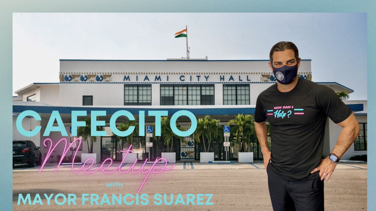 FrancisSuarez's tweet image. With the excitement around an impromptu Miami Tech Week, I want to invite all founders to join me and my VentureMiami team for a Cafecito Meetup tomorrow at 9am at City Hall. 

Looking forward to meeting all of you while sipping on some Cafecito ☕️

RSVP➡️ forms.gle/g9Y6Ej2dZ6K1zX…