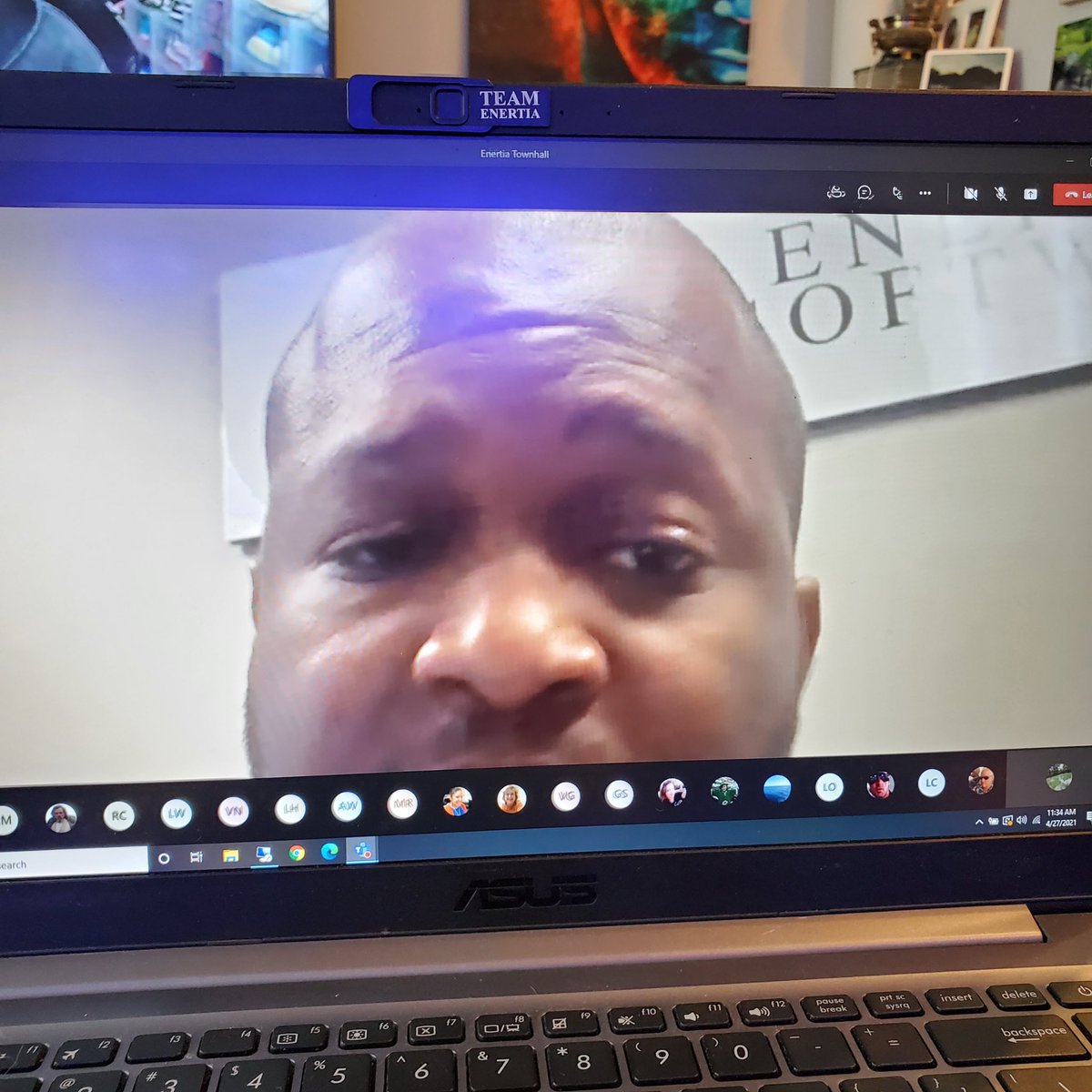 When <a href="/MicrosoftTeams/">Microsoft Teams</a> just doesn’t understand social distancing. Can you tell I’m not amused about it but we made it work! 🤣 It’s gonna be a fun #TownHallTuesday <a href="/EnertiaSoftware/">Enertia Software</a>