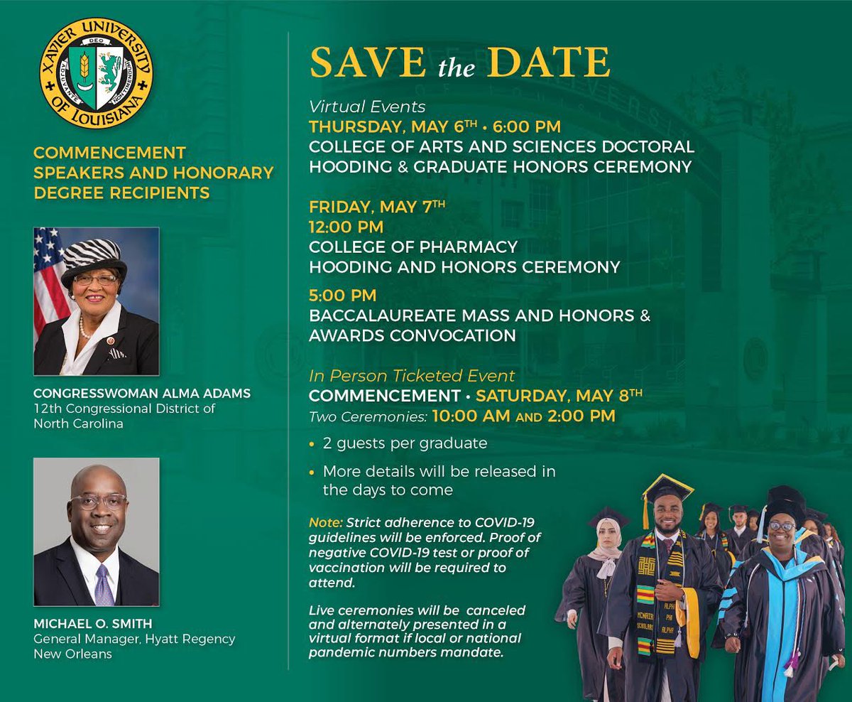 Save the Date!🗓

The countdown till Commencement 2021 begins for #XULA21!🎓

#XULAGrad #XULAGrad21 #XULA