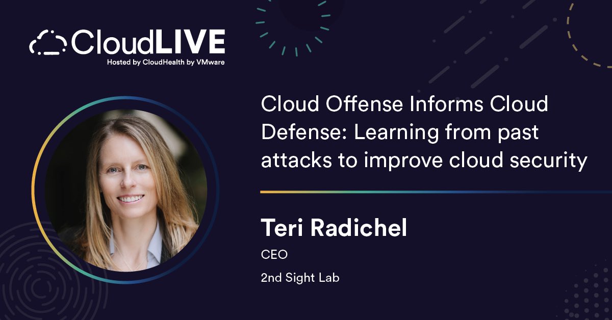 TeriRadichel's tweet photo. I’m currently performing real-world simulations to examine how tools like @cloudhealthtech by @VMware can help prevent data breaches. To learn more register for #CloudLive to hear my talk and other great presentations on #cloudsecurity https://t.co/uAQxABAlkE https://t.co/WWZcbR62vd