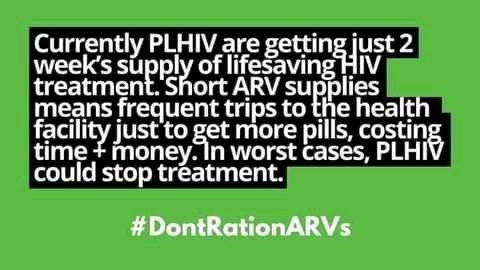 ARVs are the most basics of people living with HIV. Shortage of ARVs has seen PLHIVs get two weeks doses meaning frequent hospital visits this time and money wastage. #ReleaseOurARVs #ourlivesmatter @GlobalFundWomen @GlobalFundKRC @GlobalSexWork @AfricaSexWork @Ke_swa @kpc_kenya