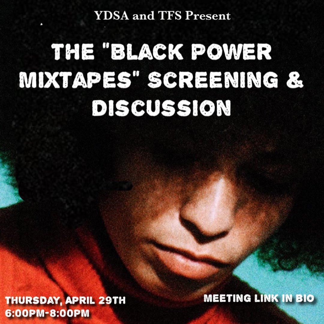 ATTENTION FREEDOM FIGHTERS!! Join us THIS THURSDAY, APRIL 29TH at 6PM as we collaborate with Towson’s Young Democratic Socialists of America @towsonydsa to screen and discuss “The Black Power Mixtapes.” As always, all are welcome and we hope to see you all there!!✊🏿✊🏾✊🏽✊🏼