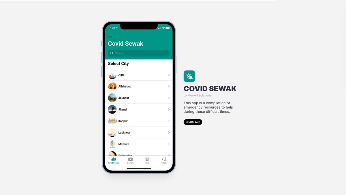 geekyrajnish's tweet image. covidsewak.in is a Free, Volunteer driven covid-resources platform developed By Me and Monkii-Solutions Team in order to help others in this hour of crisis.
#covidsewak #covidhelpDELHI #Covid19IndiaHelp #COVIDEmergency2021 #CovidResources #covidhelplucknow #CovidHelp