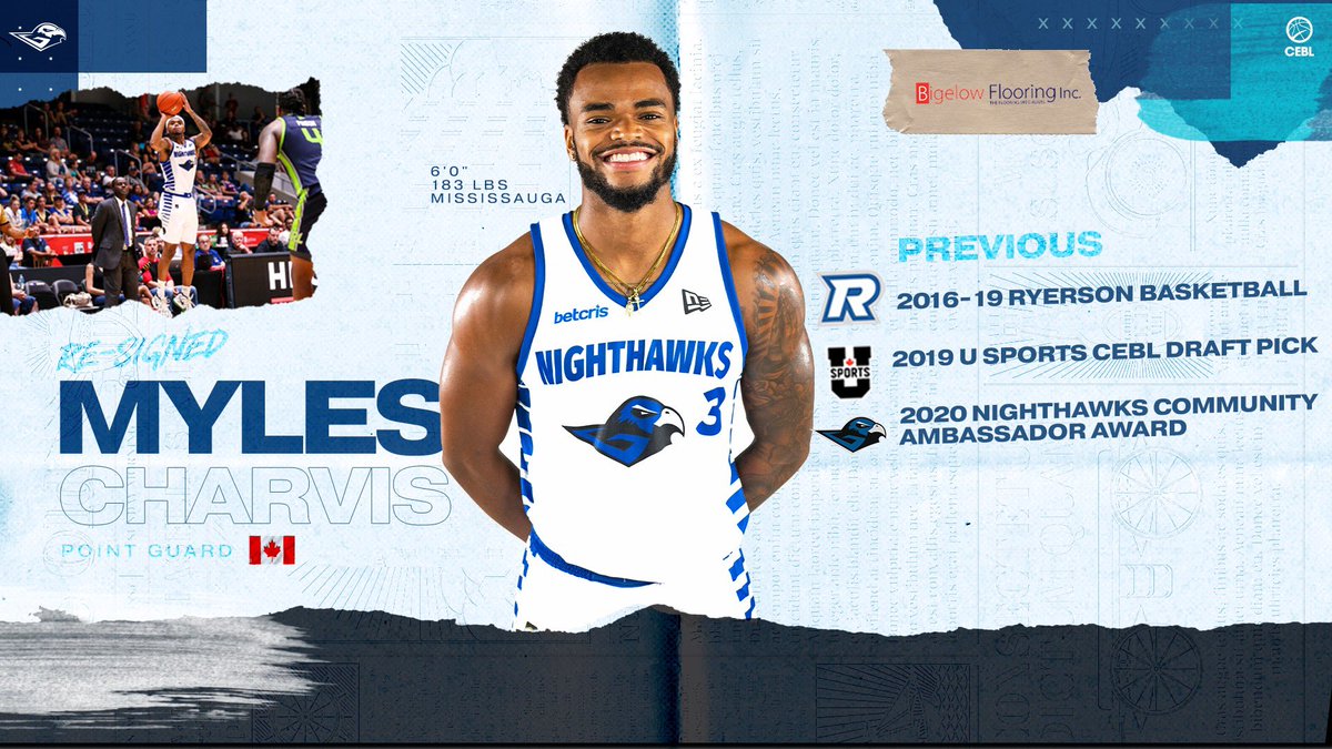 🚨BREAKING🚨

We’ve re-signed 🇨🇦 guard <a href="/AirMyles_/">Sauga's Very Own</a> !  The <a href="/ryersonrams/">Stuart Campbell</a> alumni was a <a href="/CEBLeague/">CEBL</a> <a href="/USPORTSca/">U SPORTS</a> draft pick in 2019, &amp; is now returning for his 3rd pro season.

Welcome back to the Royal City Myles!💙

DETAILS: thenighthawks.ca/charvis2021

#NighthawksNation #OurGame