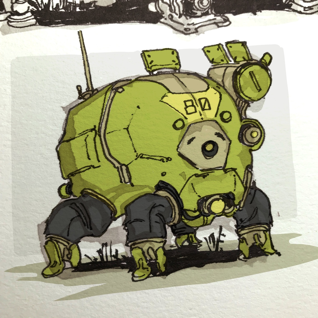 gil_parasite's tweet photo. Tenis Ball Mech. 

#conceptart #illustration #design #sketch #ink #sketchbook #art https://t.co/4xTWo6PWuj