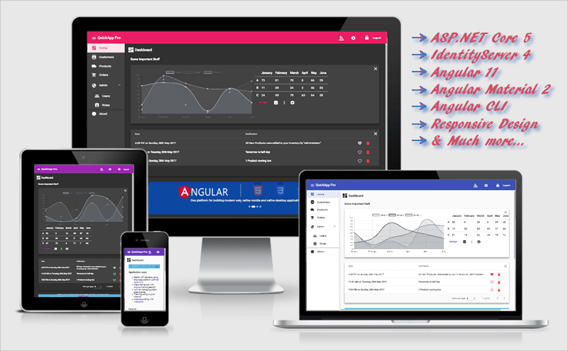 kommand's tweet photo. All editions of #QuickApp updated to version 5.0 with https://t.co/6CJCycPj10 core 5 and angular 11. Grab your copies here https://t.co/UMC2t5x5Q2 and here https://t.co/xLzrsAtSQV https://t.co/fCU2yIfUQ6