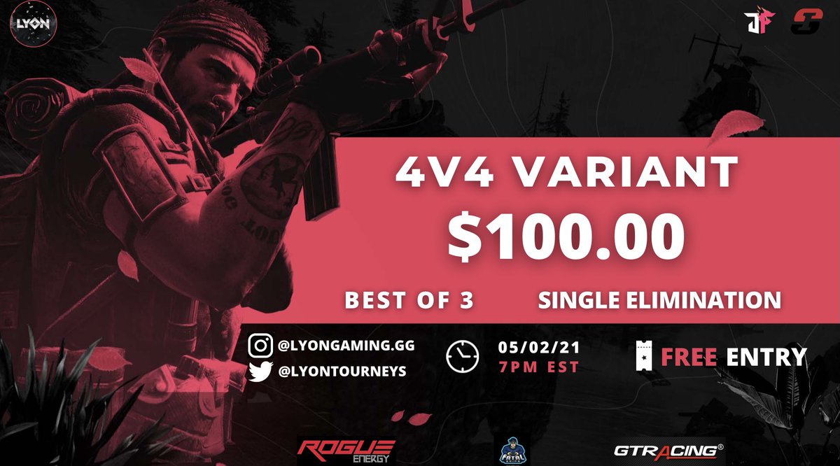 LyonTourneys's tweet image. 📣 Lyon Tourneys 4v4 Variant 📣
                 FREE ENTRY

🗓 May 2nd l 7pm est

🎮Single Elimination l Best of 3

📚 CDL rules + GA’s (enforced)

💸Prize: $100.00

📥 DM to Signup 

Powered by: @IndianaSyn