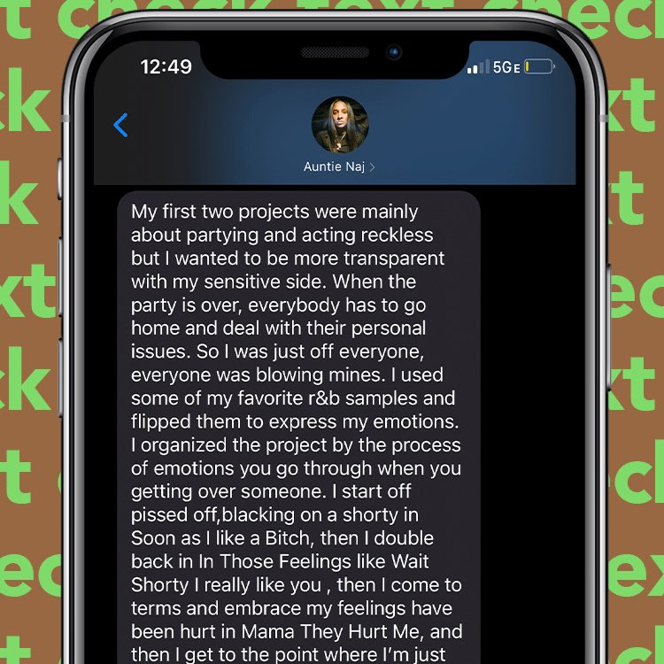 thegumbo's tweet photo. the latest installment in our #textcheck series is here! we’re talking to @Auntienaj about the origin of her name, r&amp;b influences and sampling in her music and more! head to our instagram to read the full conversation: https://t.co/H4v6GJ0bCn https://t.co/6k1zr6P5H4