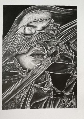 Amazing Talent by year 13.  This Artist Study, was created by Ebony using only sketching pencils #Alevelart #Art