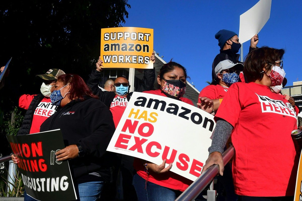 The PRO Act would do away with some of the bosses’ most potent union busting tactics. If the PRO Act had been law, it could& #39;ve stopped Amazon union busting in Alabama. The union’s proposed bargaining unit would have likely been accepted.