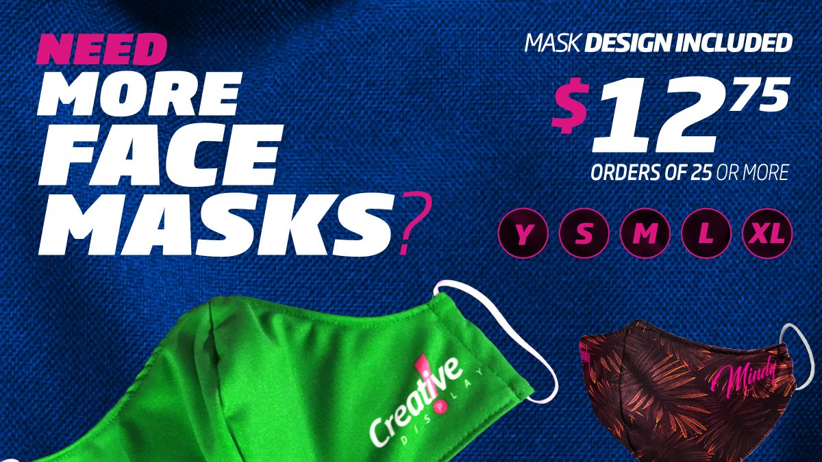 Need More Face Masks?
Contact us about custom printed poly-spandex masks. 
#winnipeg #brandon #burnaby #vancouver #regina #saskatoon