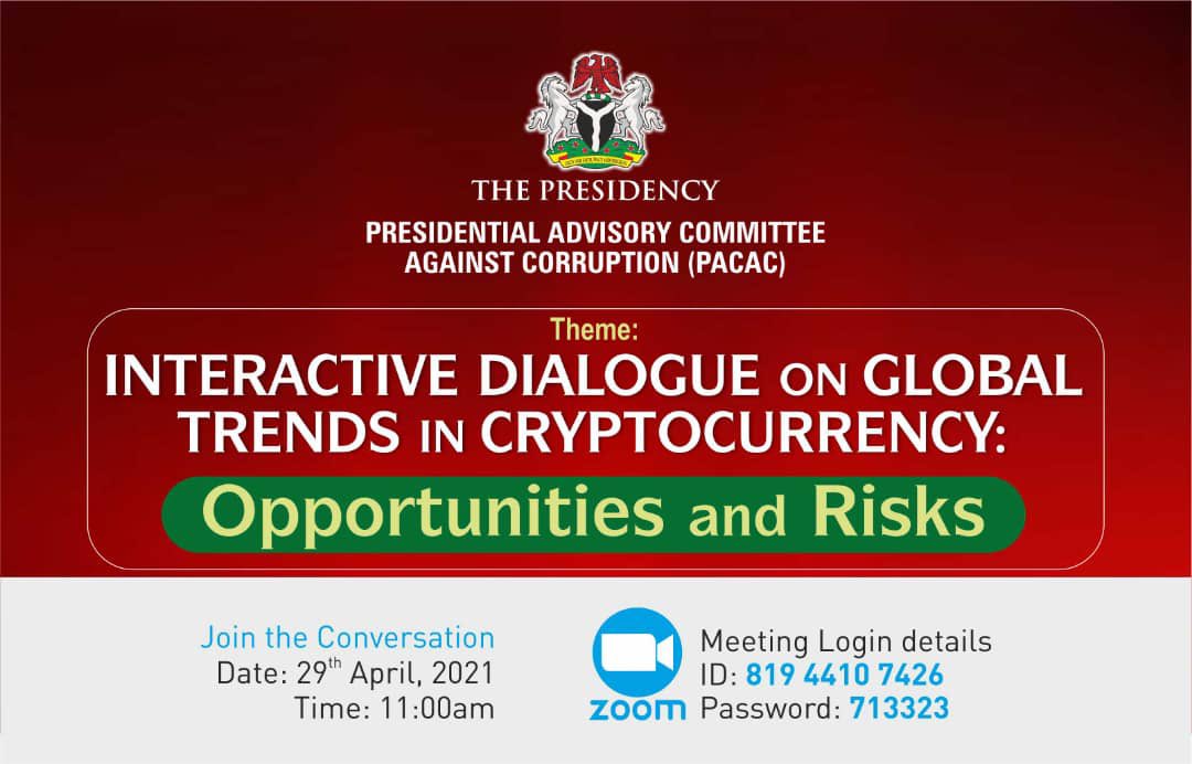 agbahor_aghogho's tweet image. @pacacng is hosting an interactive dialogue on cryptocurrency @MBuhari @ProfOsinbajo @BossMustaphaSGF @OfficialOSGFNG @DrAhmadLawan @femigbaja @OvieOmoAgege @HonAhmedWase @Abdu_Kwari @FemAdesina @GarShehu @akandeoj @toluogunlesi @Laurestar @BashirAhmaad @AjuriNgelale