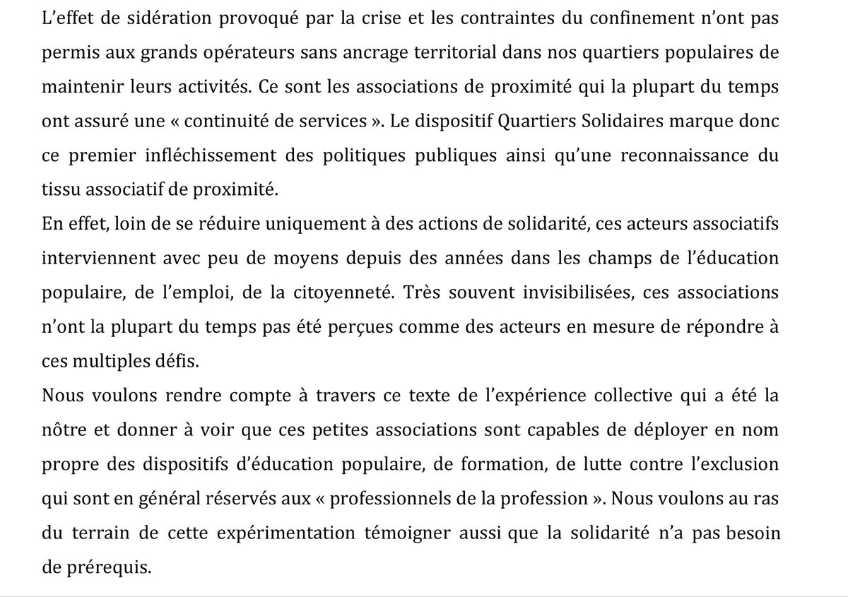 Avec un texte de @lepolesidf @FdesQuartiers @AvecNous_asso ! Extrait 👇🏿👇🏿