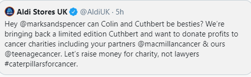 Unpopular opinion: I don't think Aldi are bossing it with their comms. I think they have played fast and loose with their IP for a while and invoking cancer fundraising against the backdrop of this issue strikes me as crass and opportunistic.