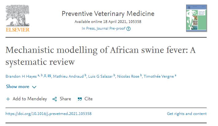 📄[New publication] Happy to share our systematic review on mechanistic models of African swine fever #ASF that has just been accepted in PVM. Well done @TheDrsHayes for this achievement!
sciencedirect.com/science/articl…