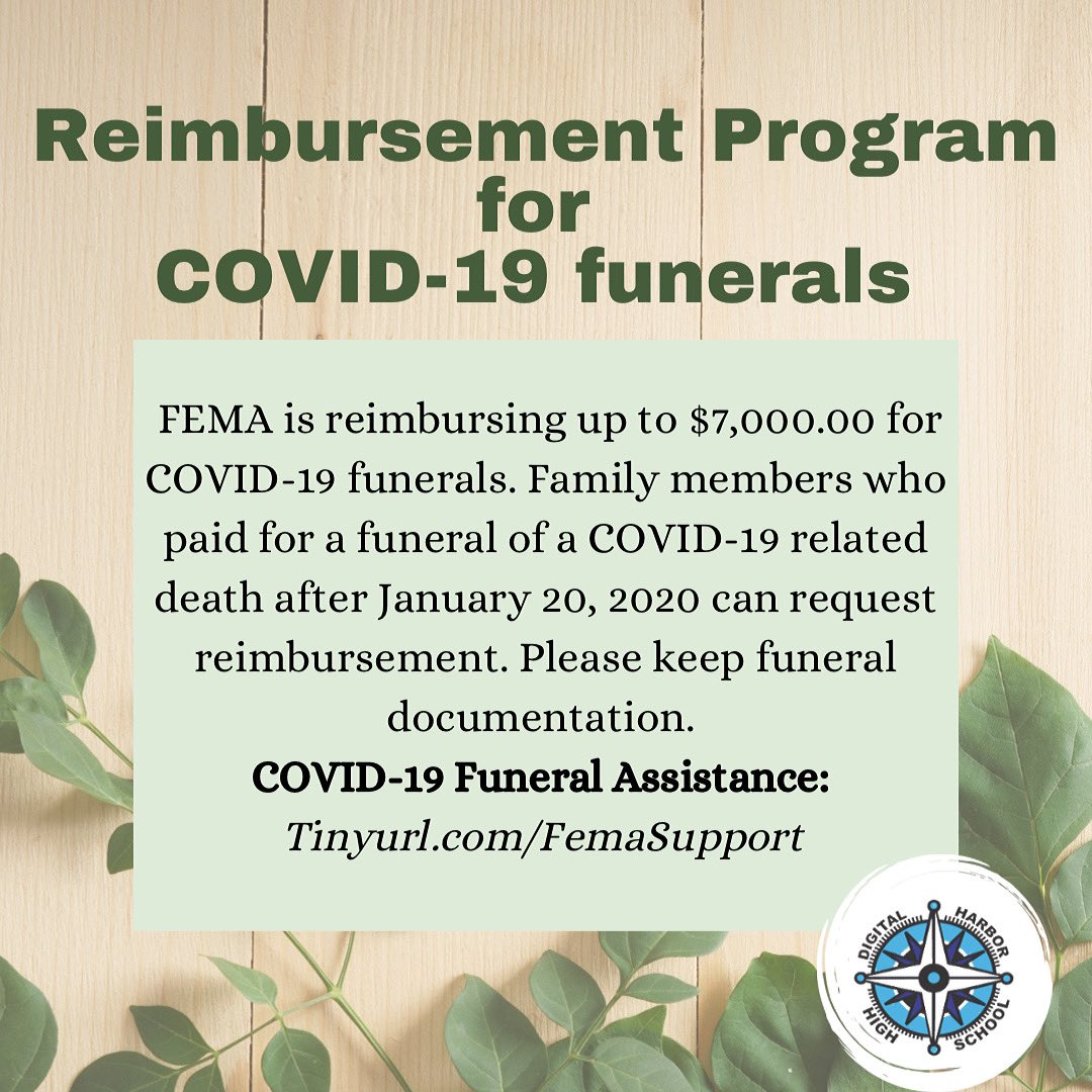 FEMA is now offering reimbursement for Covid-19 funerals. #Fema #SupportPrograms #CommunitySupport