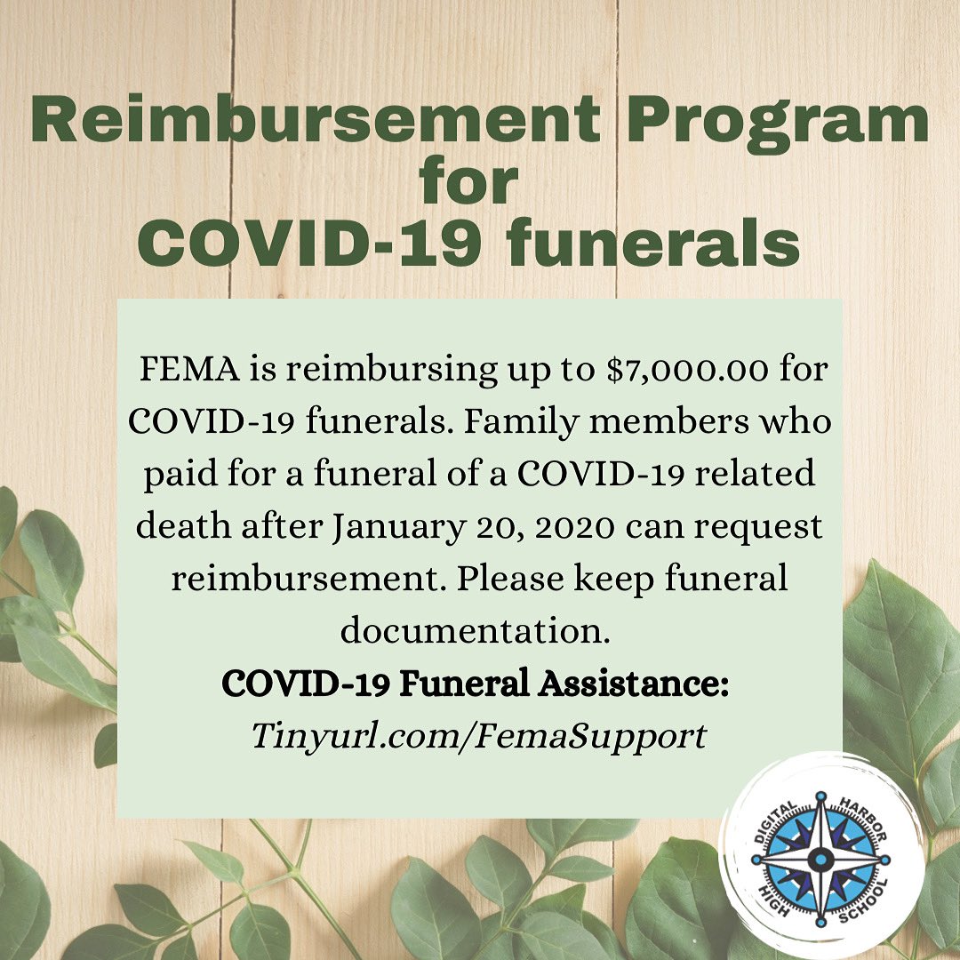 RealDHHS's tweet image. FEMA is now offering reimbursement for Covid-19 funerals. #Fema #SupportPrograms #CommunitySupport
