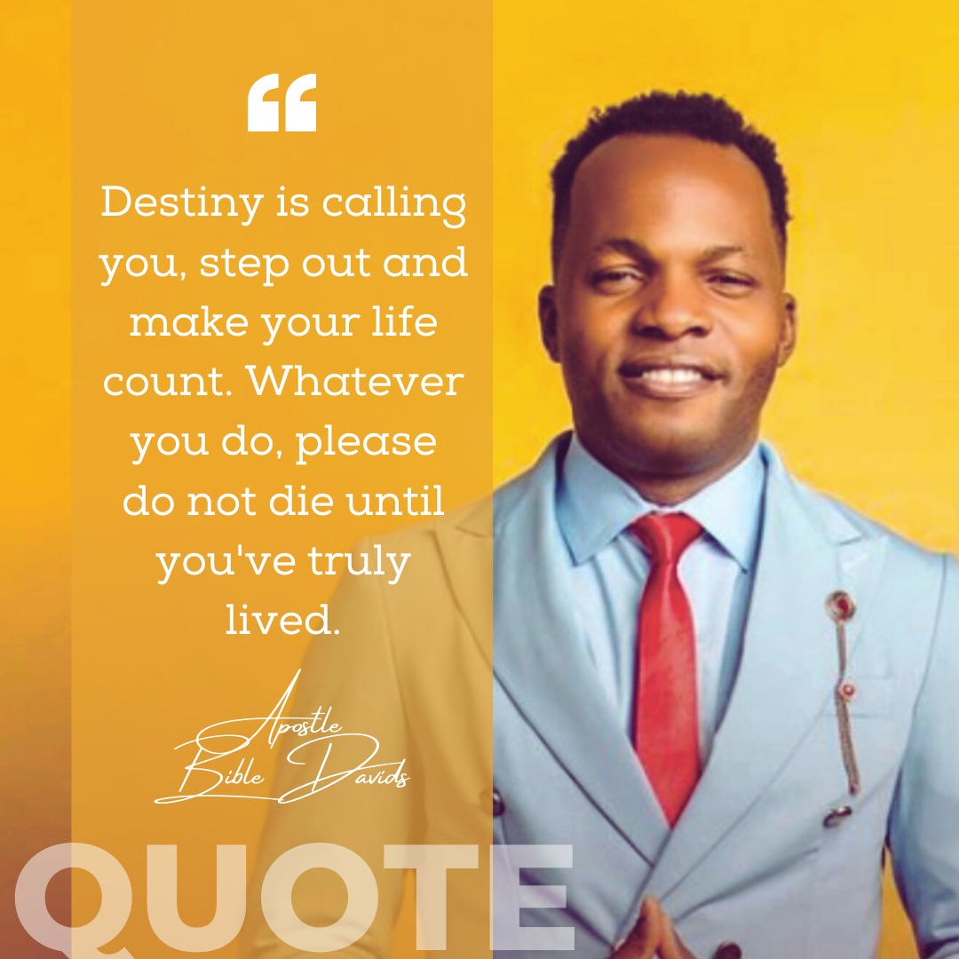 bibledavids's tweet photo. The worst thing a person can do to themselves is to die without fulfilling destiny. 

Apostle Bible Davids talks about how to fulfill the glorious destiny and plan that God has in store for you in his book 'Destiny is calling you'

Visit https://t.co/7Fz5neY9Lj to get your copy! https://t.co/hV1SjgaFoX
