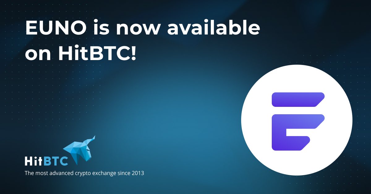 Dear Traders,

We have successfully added EUNO by <a href="/EunoCoin/">EunoPay Official</a> to our platform.

Trade $EUNO against $BTC, visit:
hitbtc.com/euno-to-btc