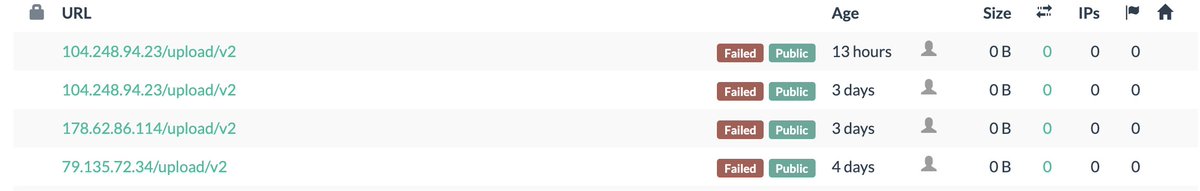 cyber__sloth's tweet image. Someone scanned IOCs involved in #codecov #breach in @urlscanio . It is good to do check on the network logs. @cyb3rops @JCyberSec_ @JAMESWT_MHT @Arkbird_SOLG @BleepinComputer 
104[.]248.94.23/upload/v2
178[.]62.86.114/upload/v2
79[.]135.72.34/upload/v2