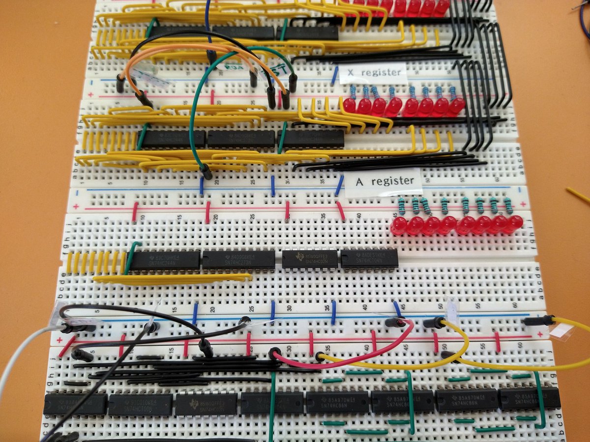 RobotMan2412's tweet photo. I'm building again!
Currently working on the B register, next is more work on the ALU. https://t.co/GXLtCNokXr