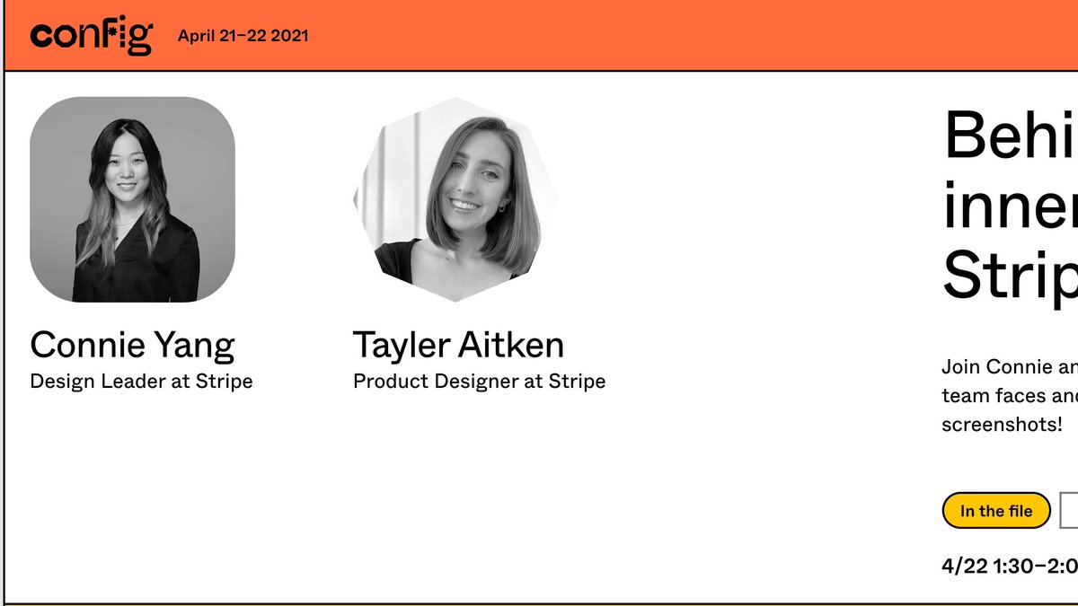 “Behind the gradient: The inner workings of design at Stripe” by  @conniecurious &  @TaylerAitken  https://config.figma.com/talks/behind-the-gradient/