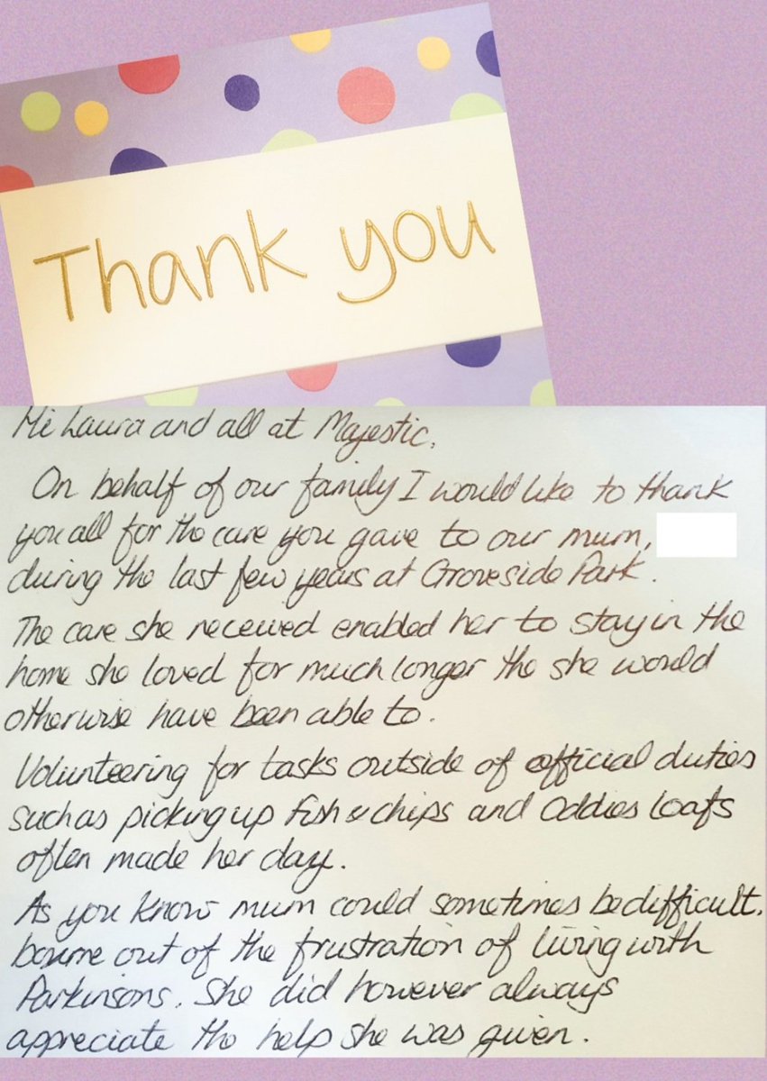 Another lovely card received today 🥰

#Burnley #careathome #communitycare #cqc #socialcare #LCC #Lancashire #domiciliarycare