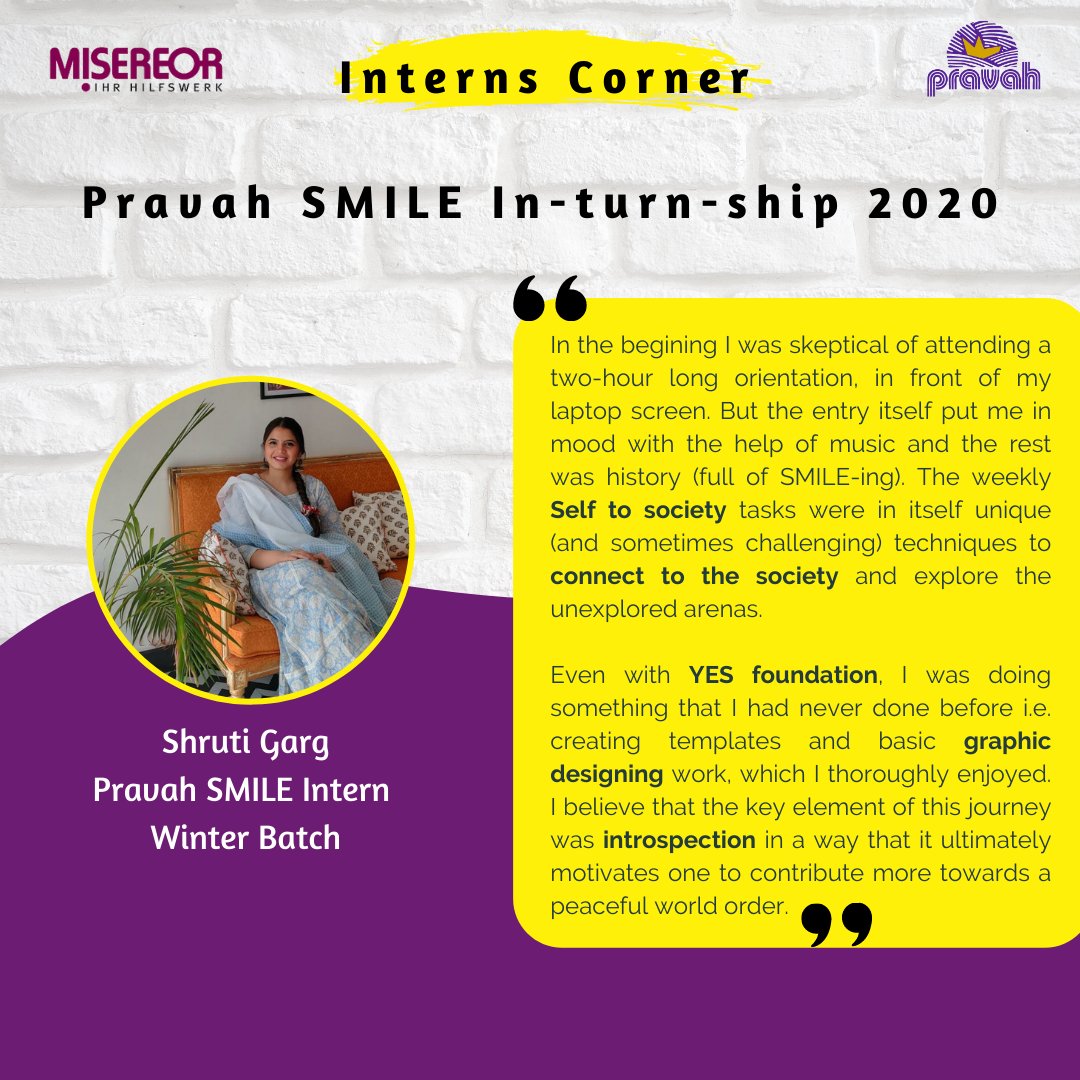 Pravah01's tweet photo. Interns Corner: Our SMILERs from the Winter batch share their journeys & experiences.
Applications for Summer 2021 are open. Apply Now: https://t.co/x9b244UeY8
#selftosociety #youthdevelopment #socialhope #youthwork #sdg #youthleadership #leaders #youngpeopleforaction #Ownership https://t.co/judPSUBxaP