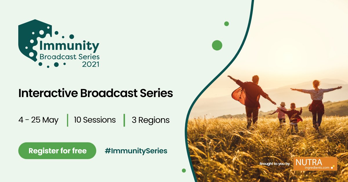 NutraGlobal's tweet photo. The #ImmunitySeries brought to you by the NutraIngredients brand will be running from 4 - 25 May. The EMEA region topics will be:
- #Botanicals
- #ClinicalTrials
- Sports & #ActiveNutrition
Registration for this event is free: https://t.co/vQ2X0CWfvk https://t.co/FCOeCcW0Pn