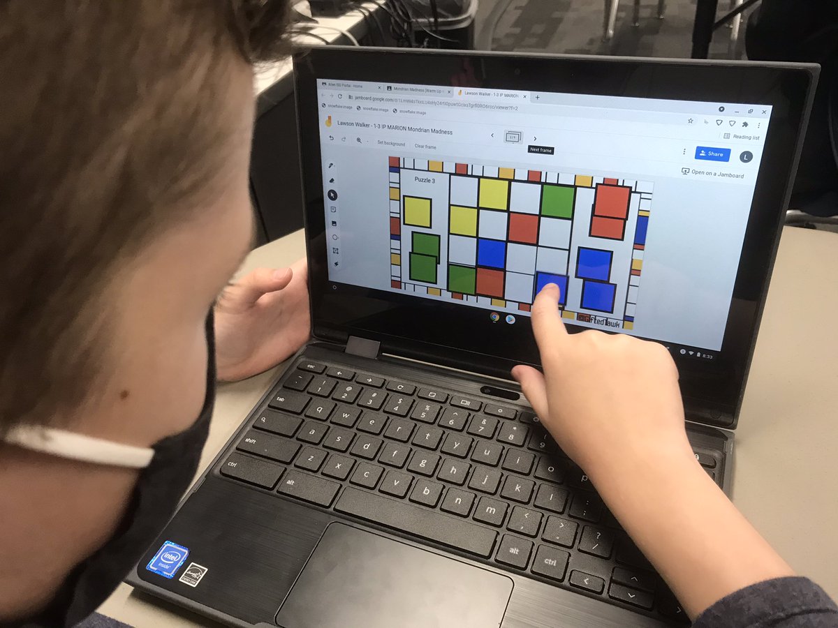 Mondrian MADNESS for the WIN!  Thanks <a href="/GiftedTawk/">Julia's #STEAMing up Learning!</a> for sharing these amazing brain challenges. These 2nd and 3rd graders love them! #MavericksOnAMission