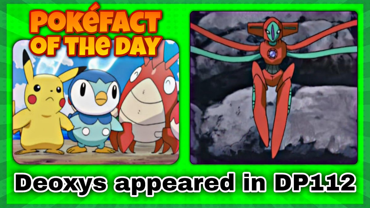 In Diamond and Pearl Episode 112 "Cheers on Castaway Isle!" Pikachu and Piplup get stranded on an island, and guess what else happened to be on the island? Deoxys!This was another random cameo by a Legendary/Mythical Pokémon, but that was par for the course in DP.  #anipoke