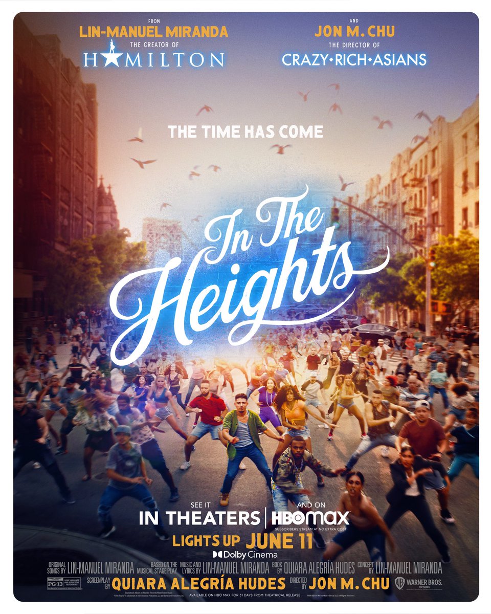 For anyone who has a dream - you will love #InTheHeightsMovie. Congrats <a href="/jonmchu/">Jon M. Chu</a> <a href="/lesliegrace/">Leslie Grace</a> @melissabarreram and @ARamosOfficial🔥<a href="/Lin_Manuel/">Lin-Manuel Miranda</a> - you know I love a good <a href="/HamiltonMusical/">Hamilton</a> Easter egg! It’s a love letter to Washington Heights &amp; perfect film to kick off #Tribeca2021.