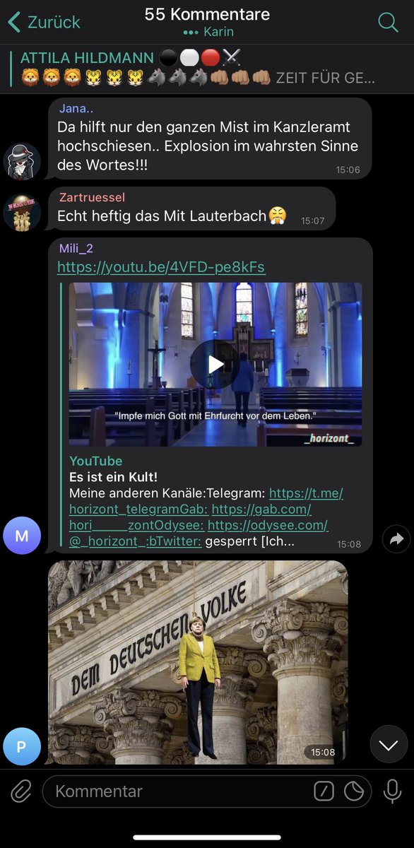 jAnon447's tweet photo. Und das geht in den Kommentaren der letzten Sprachnachricht von Attiboy ab. Da muss man nichts zu sagen, oder?

#AttilaHildmann https://t.co/M0xBu8ompc
