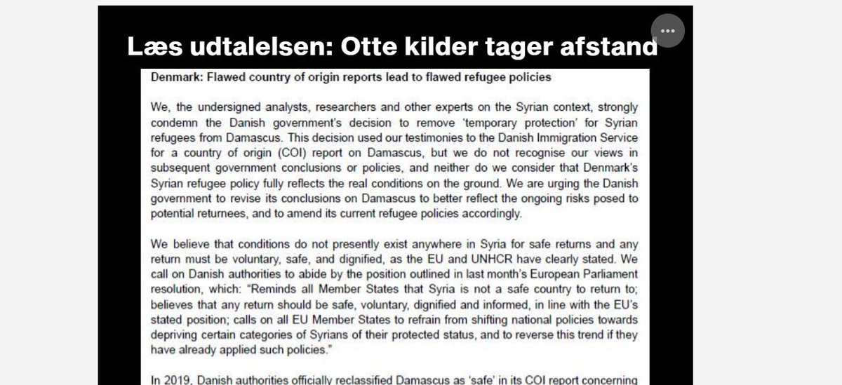 ecre's tweet photo. 🔴🇩🇰Experts who contributed to COI reports on #Syria say the final reports used by the Danish authorities to claim #Damascus safe do not reflect reality and strongly condemn the decision to remove temporary protection for Syrian refugees from Damascus

https://t.co/B15PtZn0gJ https://t.co/sucNdjNK71
