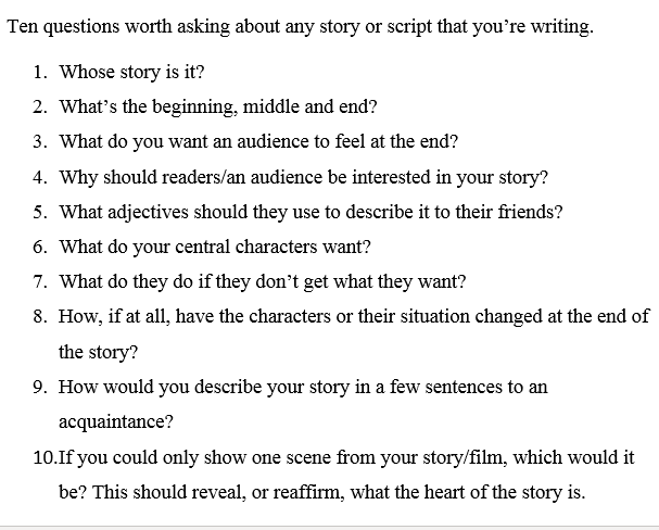 ConnollyKieron's tweet photo. Ten questions a good editor will ask a writer, so you might as well ask them yourself - applies to screenplays, theatre, fiction. @uk_scribe @DominicDMorgan @ScriptApart @Scriptapalooza1 @GoIntoTheStory @bbcwritersroom https://t.co/9OHW3E1PXT