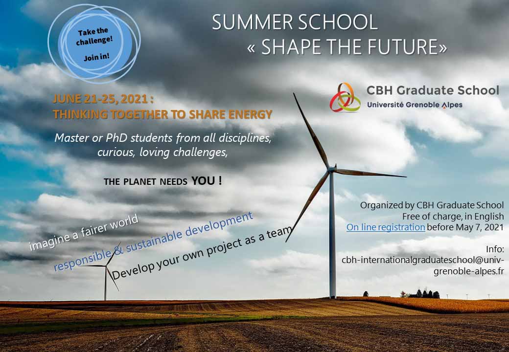 #Master and #PhD students of all disciplines <a href="/UGrenobleAlpes/">Université Grenoble Alpes</a> , register to our summer school "Thinking togerther to share energy" before may, 7, 2021 on our website …-chembiohealth.univ-grenoble-alpes.fr @LabexArcane <a href="/LabexGRAL/">GRAL (Structural & Cell Biology in Grenoble)</a> <a href="/EDCSV_grenoble/">EDCSV</a> <a href="/EDISCE1/">EDISCE</a> @SanteUga  <a href="/Biospheralpes/">BioSpher’Alpes</a> <a href="/iGEM_Grenoble/">iGEM France Grenoble</a>