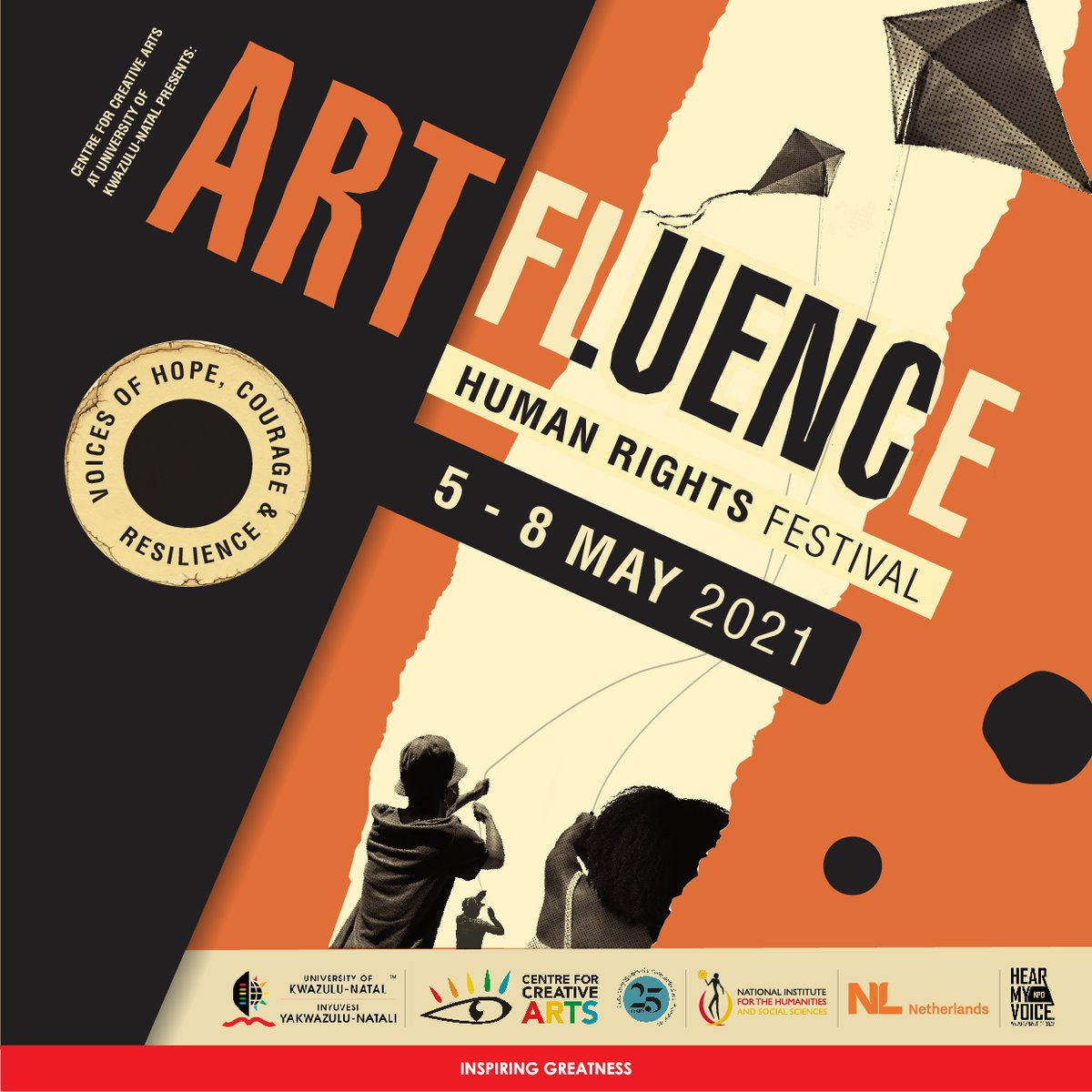 We are very excited to be working with <a href="/UKZN/">University of KwaZulu-Natal</a> Centre for Creative Arts in presenting the inaugural <a href="/artfluencefest/">Artfluence</a> Human Rights Arts Festival from Wednesday, 5 May to Saturday, 8 May 2021. 

More info: bit.ly/3dwsL4k