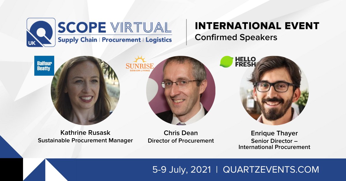 *NEW* Speakers for @QuartzUK SCOPE Supply Chain Summit!
Hello Fresh, Balfour Beatty &amp; Sunrise Senior Living covering improving resilience, sustainability &amp; supply chain risks. A senior exec in the industry? Check it out &amp; sign up: quartz.news/scl-community-1 
Use code: SCLTWP2