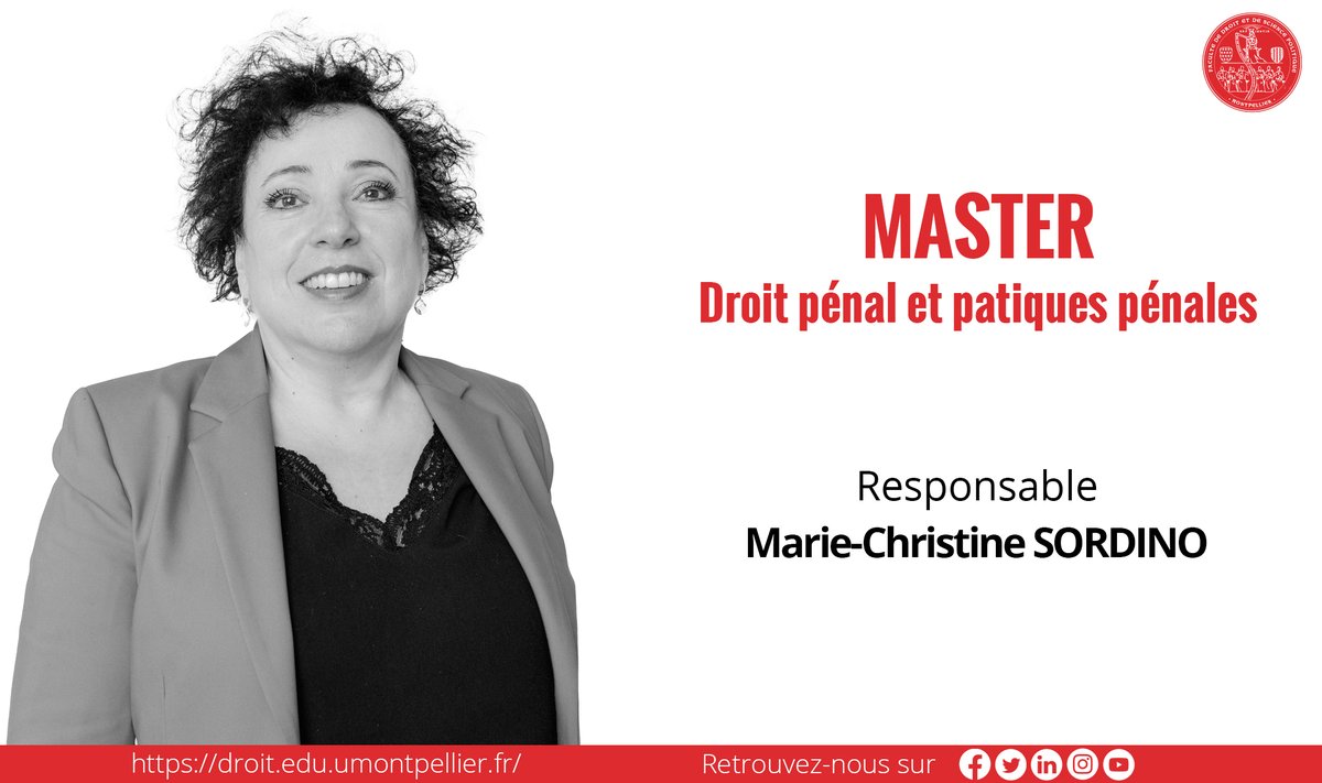 [22/31] Master DROIT PÉNAL ET PRATIQUES PÉNALES (Mention Droit pénal et sciences criminelles - Resp. <a href="/McSordino/">Marie-Christine Sordino</a>)