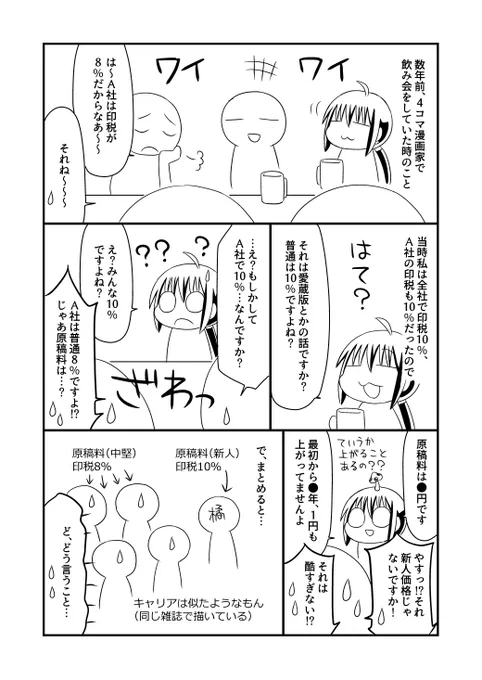 何やら原稿料と印税の話題で盛り上がっていたそうなので、数年前の話ですが。漫画家って、同じ雑誌で描いててもこれ位謎のシステムです。('∀`) 