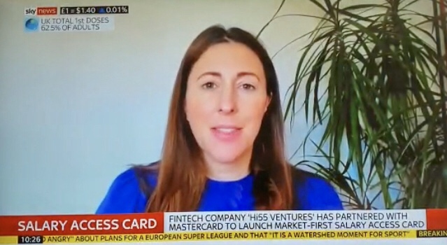 MastercardUKbiz's tweet photo. Did you see Kelly Devine, our Division President for UK and Ireland, on @SkyIanKingLive this morning? Kelly talked about the new salary access card with @Hi55Ventures and the importance of financial inclusion. Read more: https://t.co/uOmiPSFpgX https://t.co/8W46AiybXa