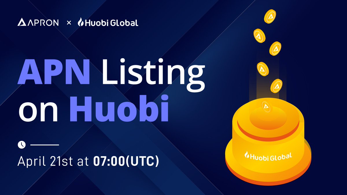 apronofficial1's tweet photo. $APN will list on @HuobiGlobal tomorrow at 7:00 AM (UTC) 🚀

#APRON https://t.co/6mE2W7CV1L