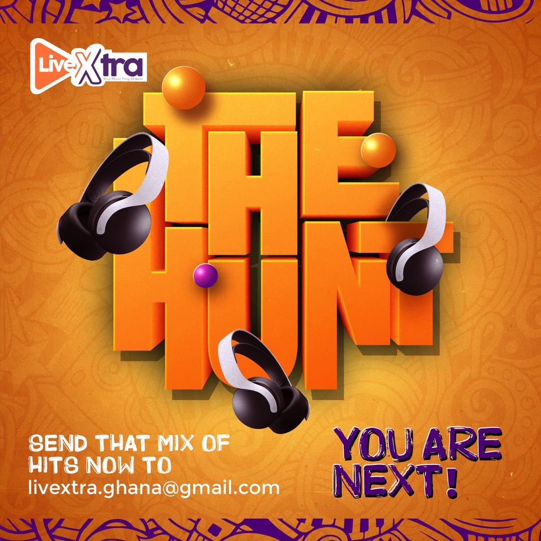 LiveXtra_gh's tweet photo. Ready to be the next Star Dj? Sure you’ve got that mix of Hits? Prove your self worthy of that ultimate prime-time slot on Ghana’s Favorite Music Play Station - Live Xtra. Send your best 15 minutes Music Mix now to :- livextra.ghana@mail.com and expect a call. #thehunt #livextra https://t.co/Eei7kE8W6U