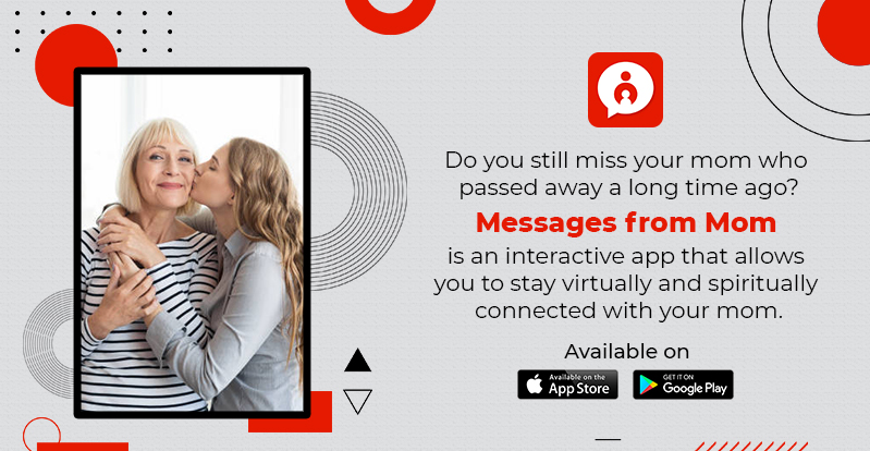 Do you still miss your mom who passed away a long time ago? Messages From Mom is an interactive app that allows you to stay virtually and spiritually connected with your mom.

apple.co/3oRnqqK
bit.ly/2O7Zwuv

#textmom #virtualmom #MessagesFromMom #momapp