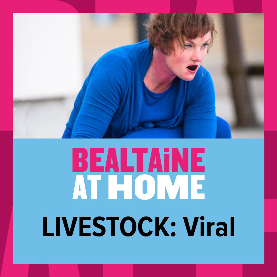 LIVESTOCKLIVE's tweet photo. Event invite! Watch the broadcast of all three performances on  our fb page. Join us on Saturday the 8th, 15th and 22nd of May at 19.00!
@BealtaineFest @fleshandcircuit @OliviaHassett @artscouncil_ie  @PallasProjects 
#performanceart #liveart #ageandopportunity #BealtaineAtHome https://t.co/AwTklZW53Z