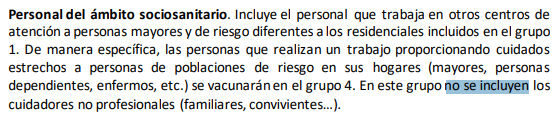 Hola ministra <a href="/CarolinaDarias/">Carolina Darias</a>. Como es imposible contactar con su gabinete ya que ni contestan los correos, voy a seguir insistiendo por aquí. ¿Por qué el plan de vacunación de <a href="/sanidadgob/">Ministerio de Sanidad</a> COVID está explícitamente excluyendo a los únicos cuidadores de niños grandes dependientes?