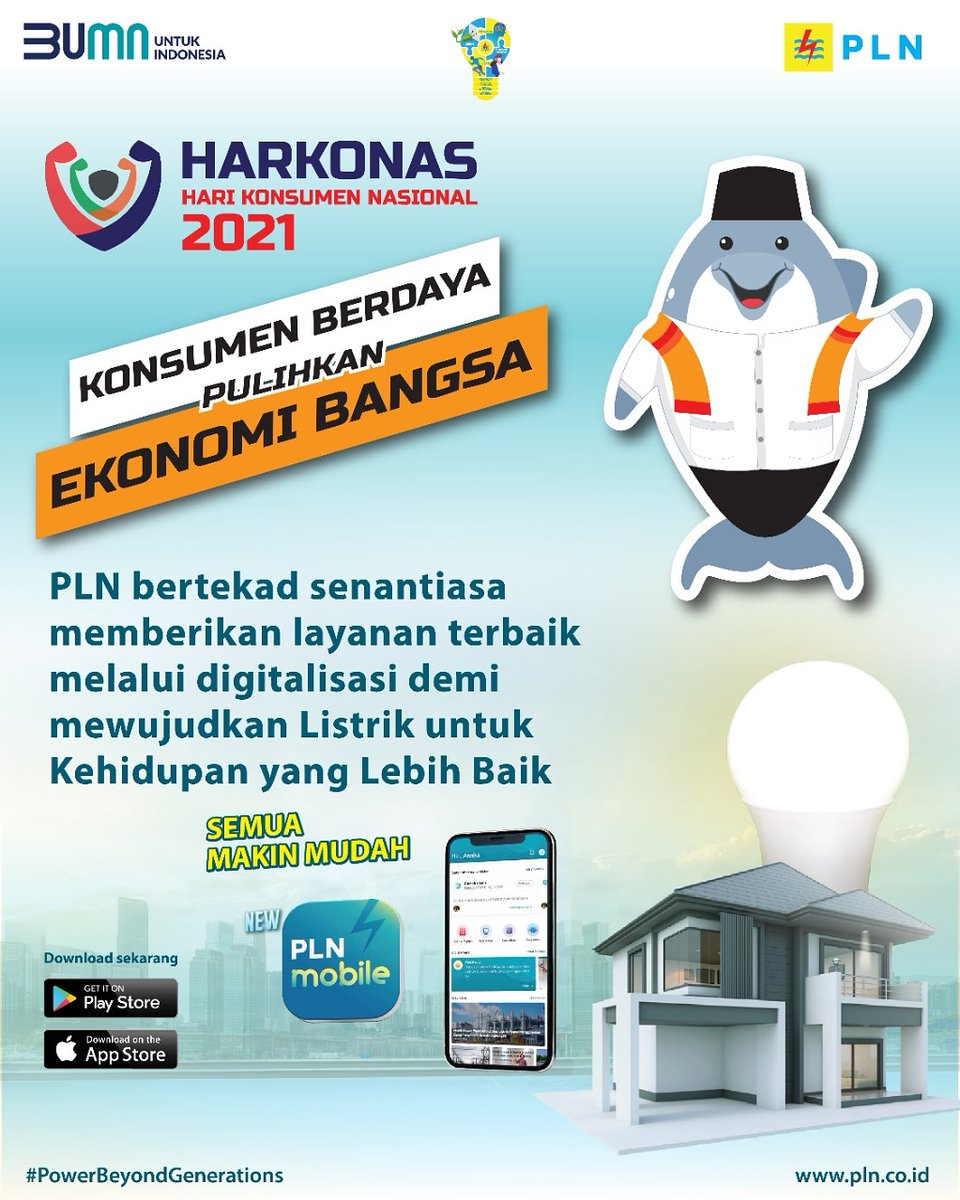 _pln_id's tweet image. Selamat Hari Konsumen Nasional 2021, Electrizen!

PLN akan selalu memberikan pelayanan yang terbaik dan maksimal kepada seluruh pelanggan. 

#KonsumenBerdaya
#EkonomiMeningkat
#HARKONAS2021
#PowerBeyondGenerations
#PLNMobile