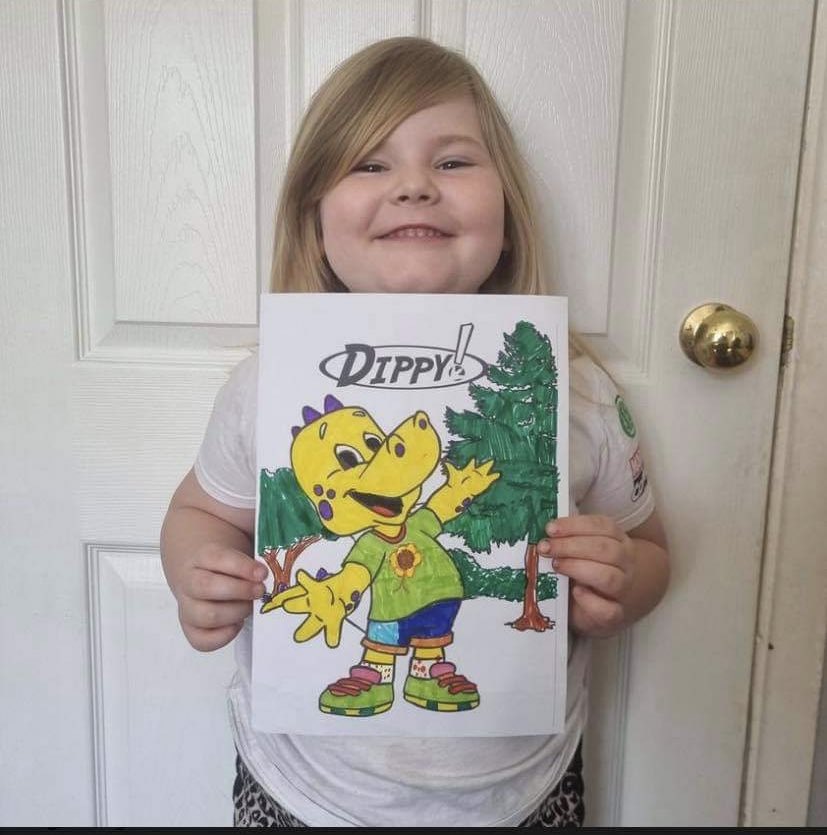 NasNorwich's tweet photo. 1st prize goes to Evie Samson, we love Dippy’s autism awareness shoes. 😊
2nd Prize goes to Amelia Corrall. Fantastic sunflower for hidden disabilities. 
3rd prize goes to Laura Hawkins, some rawrsome dinosaurs on Dippy’s T-shirt. https://t.co/BCTZfiHaGQ