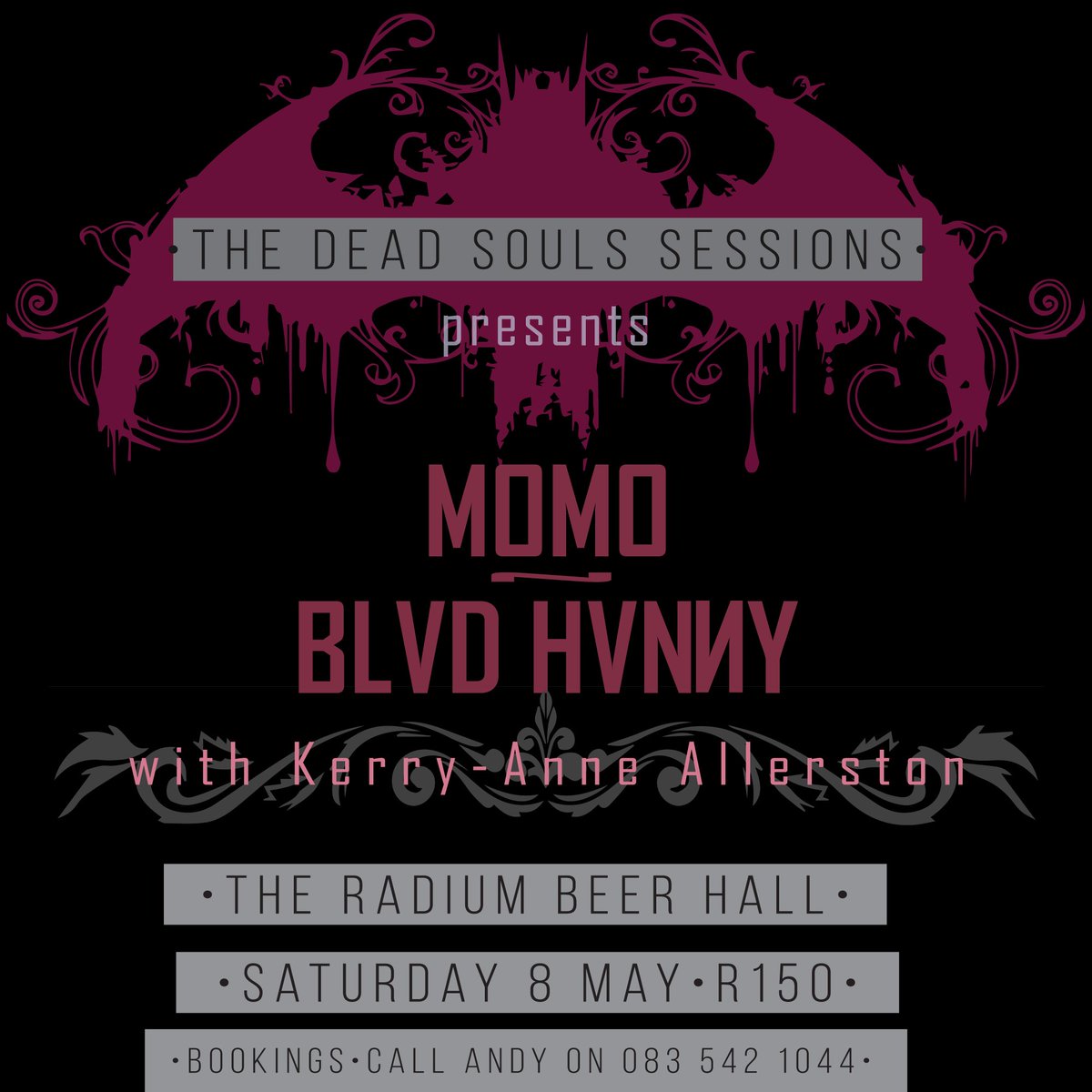 Saturday 8 May, we take to the stage for the first time in 2021, alongisde our brothers-in-goth, <a href="/MomoBand/">Momo</a> and lady <a href="/Kallerston/">Kerry-Anne Allerston</a> at the legendary <a href="/JazzedUpRadium/">Radium Beerhall</a> Tickets available through <a href="/QuicketSA/">Quicket South Africa</a>